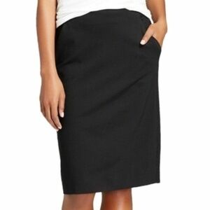 A New Day Skirt Black Straight Pencil Ponte Knit